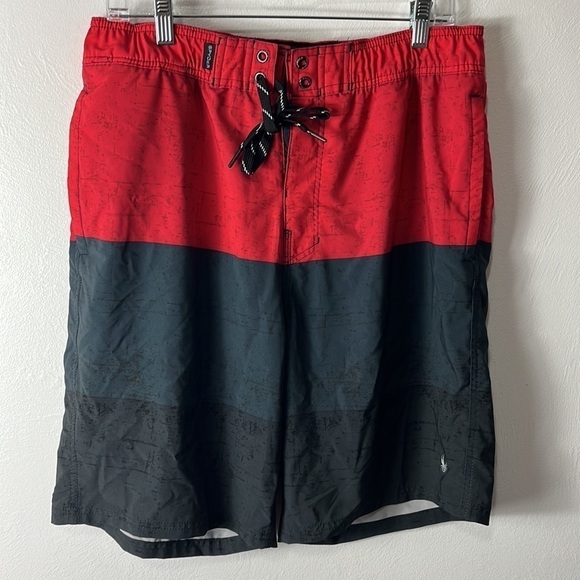 Spyder Swim Trunks Boardshorts Men's XL Red Black Mesh Lining Pockets Inseam 8.5 - Picture 8 of 15